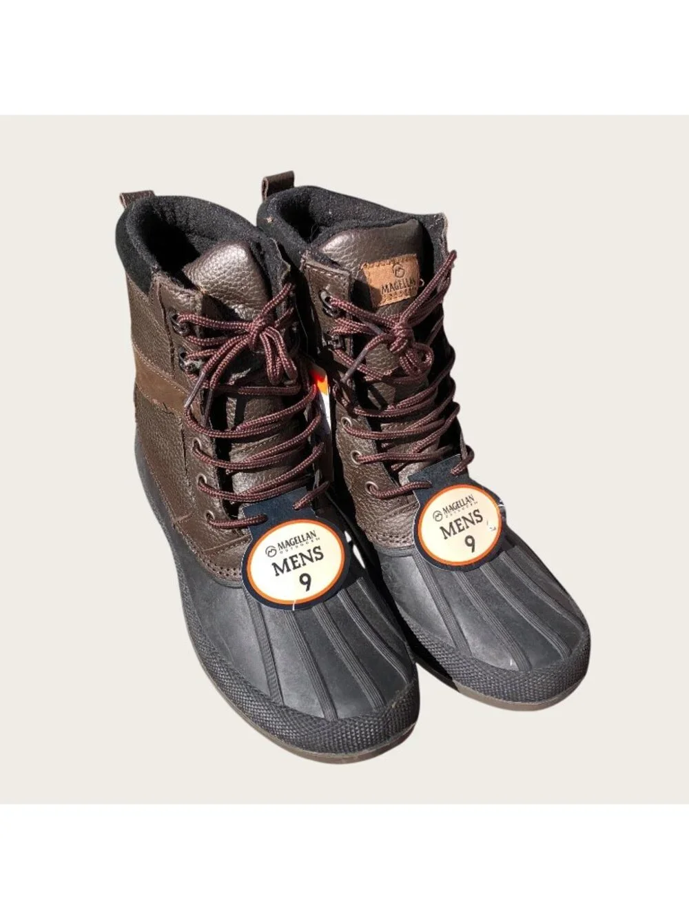 Magellan Men's Duck Boots Size 9D Leather & Man-Made Upper Waterproof New